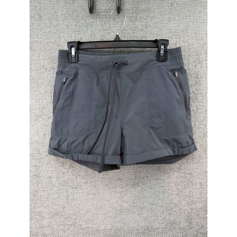 Eddie Bauer Women's Small Gray Ripstop Cuffed Hiking Shorts Drawstring Pockests
